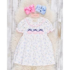 Boutique Marie Nicole Smocked Little Girls XL Floral Pumpkin Party Dress Legging